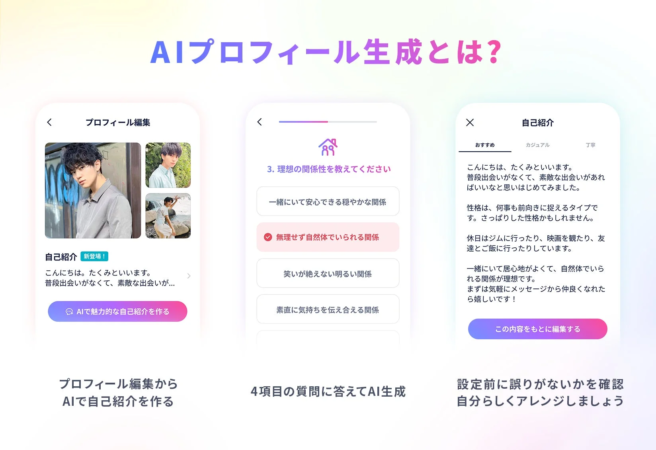 AIプロフィール生成の画面