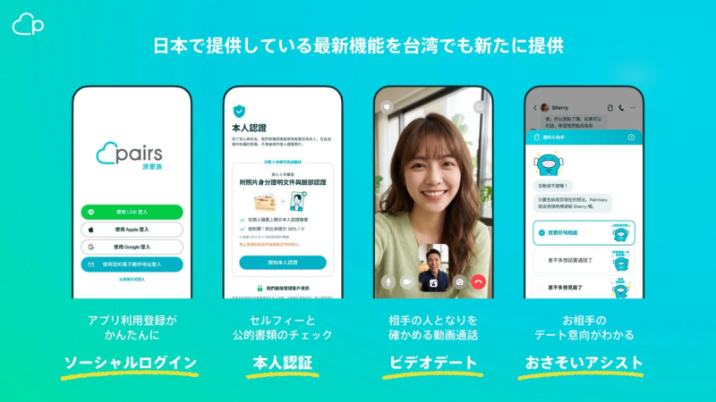日本で提供している最新機能を台湾でも提供