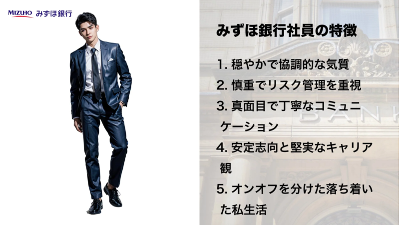 MIZUHO みずほ銀行 みずほ銀行社員の特徴