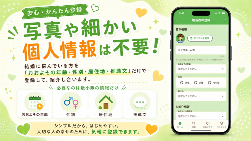 婚活者登録画面