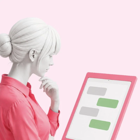 女性とタブレット