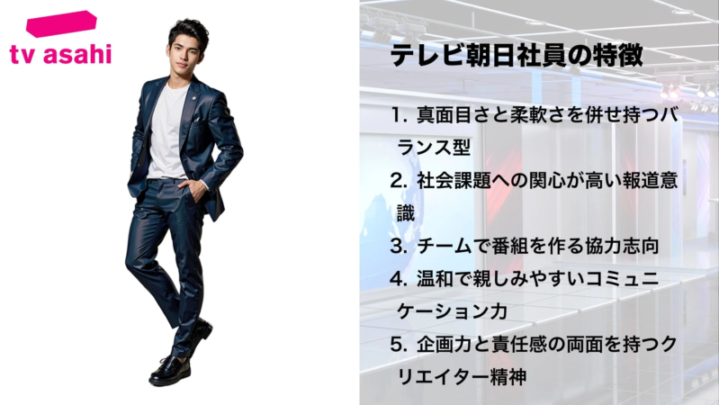テレビ朝日社員の特徴