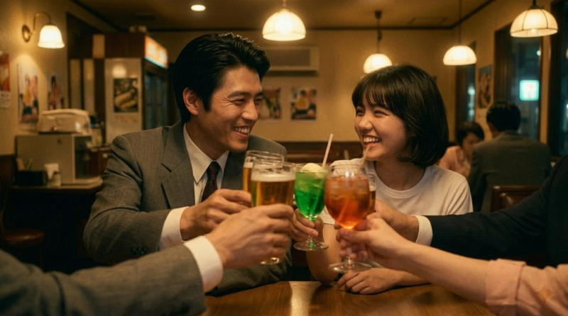 乾杯する人々