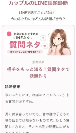 LINE話題診断の結果例