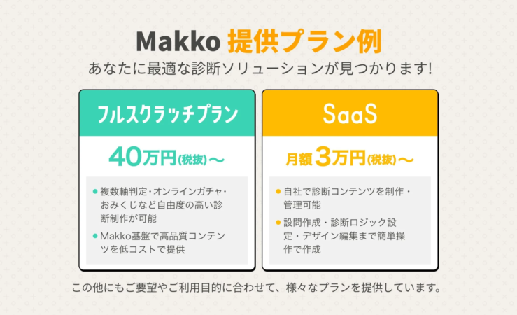 Makko提供プラン例
